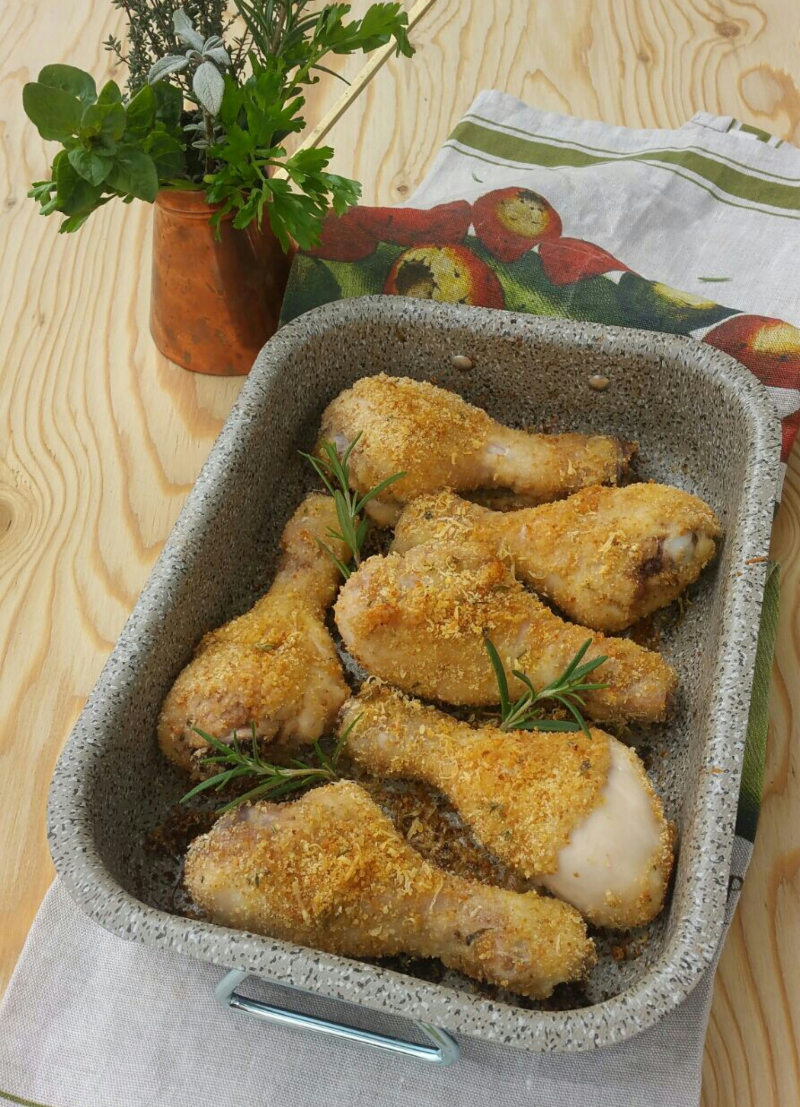 cosce di pollo gratinate