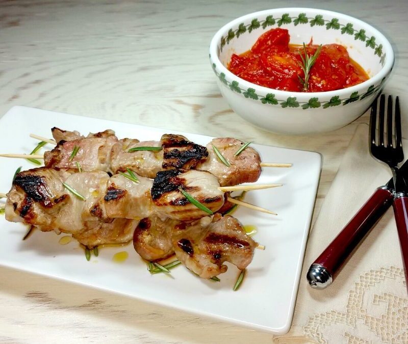 spiedini di filetto di maiale