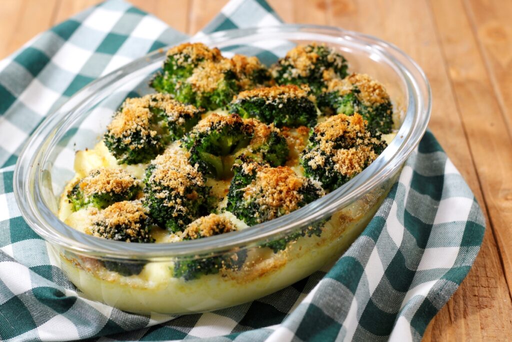 purè di patate e broccoletti al gratin