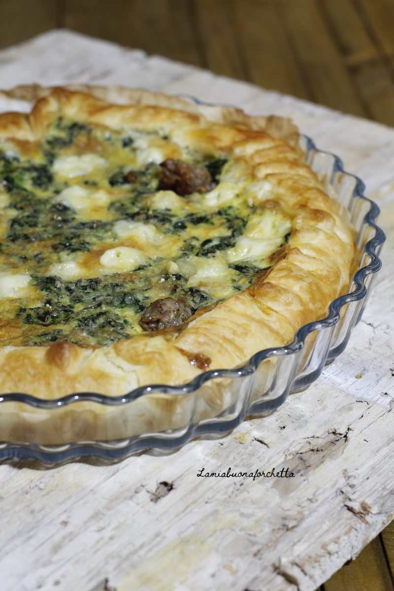 torta rustica spinaci e salsiccia