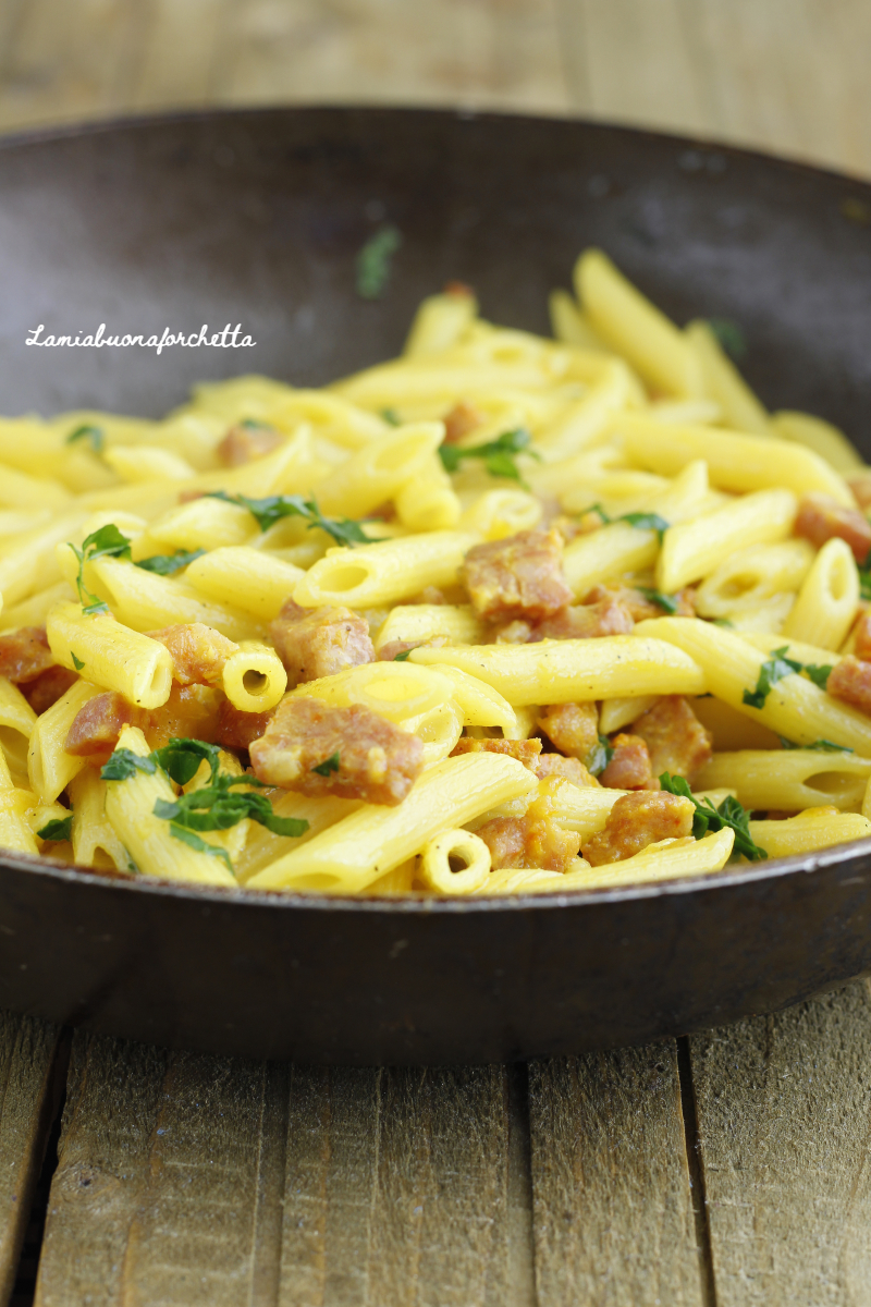 pasta zafferano e pancetta